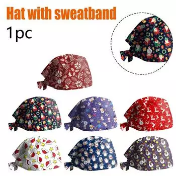 (проектор)Шапка-скраб с пуговицами, пышная шляпа с лентой для женщин и мужчин One Size тёмно-синий