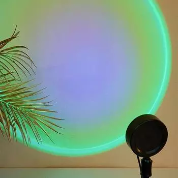 Проектор Sunset Light USB 16 цветов, меняющий цвет, напольный светильник, ночник, вращающийся на 360 градусов, украшение, украшение коричневый