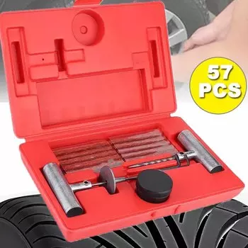 Professional 57Pcs Tire Repair Tools Kit DIY For Car Van Truck ATV Motorcycle Home Plug Patch Insert Tool Set with Red Case красный