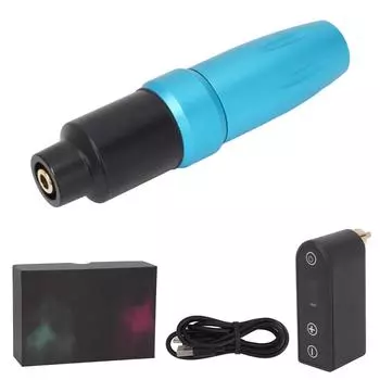 Professional Aluminum Alloy RCA Rotary Tattoo Pen Machine with Wireless Tattoo Power Supply for синий