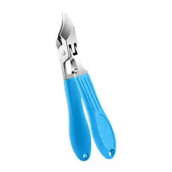 Professional Angled Nail Cutter With Wide Jaw Design And Anti Splash Technology For Precise Toenail Trimming синий
