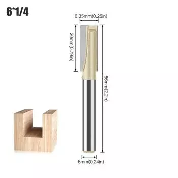 Professional Grade 6 Handle 12 Handle Bottom Cleaning Knife Slotting Knife Flat Bottom Cutter Milling Bottom Engraving Machine Carbide Woodworking 6*1/4