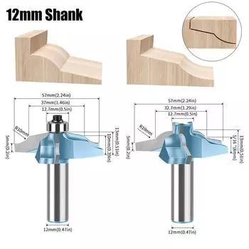 Professional Grade Three-Blade Tibetan Child And Mother Knife Line Knife Set, Doors And Windows Bogu Frame Tenon Woodworking Milling Cutter Public Three-blade child and mother line knife 12 * 57