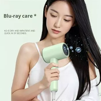 Professional Hair Dryer Blue Light Hair Care Blow Dryer Hot Cold Wind Air Brush Hairdryer Strong PowerDryer Salon Tool фиолетовый