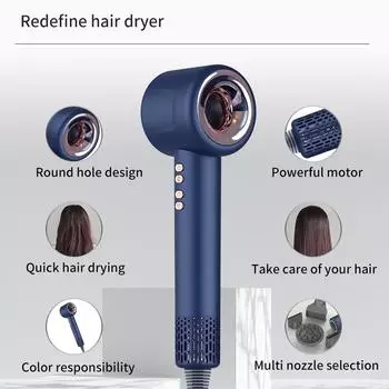 Professional Hair Dryer Leafless Hair Dryer Salon Negative Ionic Blow Hair Dryers Hot/Cold Air Blow Dryer Free Shipping KR