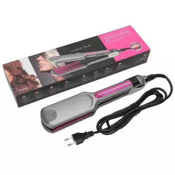 Professional Hair Straightening Ceramic Heating Plate Straightener LCD Display Hairdressing Tool EU PLUG