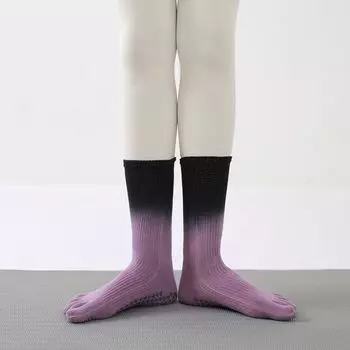 Professional Knee Socks Fitness Anti-Slip Pilates Yoga Socks Dark purple