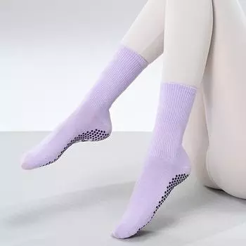 Professional Knee Socks Indoor Fitness Non-Slip Yoga Socks Snow Blue Purple