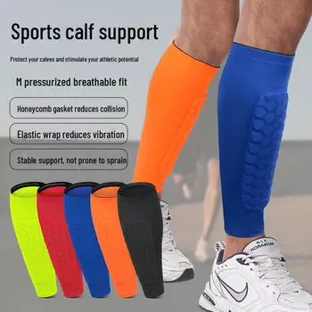 Профессиональная эластичная защита для голени: Дышащие антистолкновительные леггинсы с сотовой структурой для спорта и активного отдыха M, HT008 оранжевый