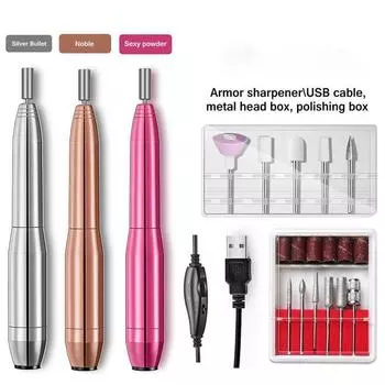 Профессиональная электрическая дрель для ногтей, 20000 об/мин, маникюрная машинка, пилка для ногтей с зарядкой через USB