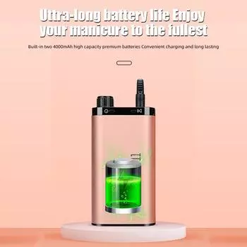 Профессиональная электрическая дрель для ногтей, перезаряжаемая USB, 35000 об/мин, для отшелушивания, удаления геля, полировки маникюрного салона фиолетовый