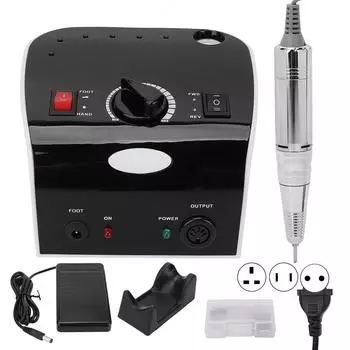 Профессиональная электрическая дрель для ногтей с регулируемой скоростью шлифовальная машинка для ногтей полировщик (черный) Black US Plug 110V