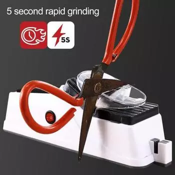 Профессиональная электрическая точилка для ножей с защитной крышкой Мощный двигатель Быстрозатачивающаяся точилка для ножей из точильного камня белый