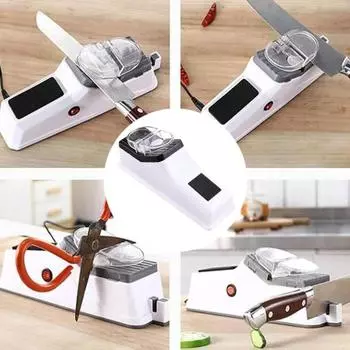 Профессиональная электрическая точилка для ножей с защитной крышкой Мощный двигатель Быстрозатачивающаяся точилка для ножей из точильного камня