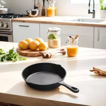 Профессиональная чугунная кастрюля с антипригарным покрытием для индукционных и газовых плит, идеально подходит для жарки и обжаривания