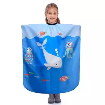 Профессиональная детская мультяшная накидка для стрижки волос милый водонепроницаемый режущий халат для дома синий
