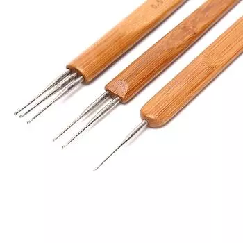 Профессиональная дредоплетеная бамбуковая ручка-крючок 0,5 мм 0,75 мм 1 крючок 2 крючка