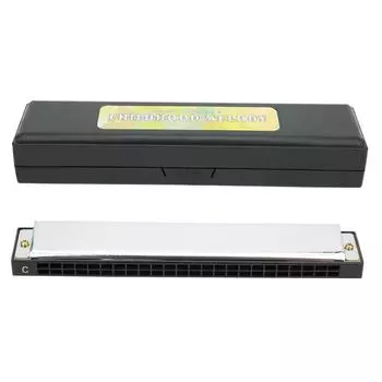 Профессиональная губная гармошка, диатоническая арфа, клавиша C, крышка из нержавеющей стали 24?ДыраЧерная