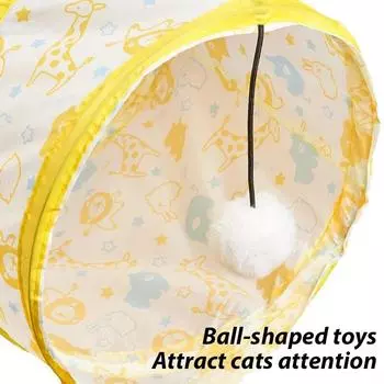 Профессиональная игрушка-туннель для кошек S-образной формы, складная дыра с мячом для дома и улицы, туннель для кошек, игрушка для домашних животных, экономящая место, игрушка для дрессировки кошек 120x25cm