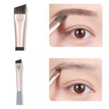 Профессиональная кисть для бровей Подводка для глаз скошенная плоская головка кисти для контура бровей инструменты для макияжа с двойной головкой чёрный