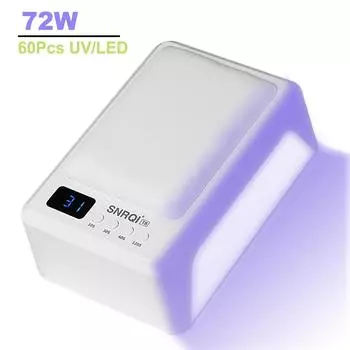 Профессиональная лампа для ногтей с подушкой для рук 72 Вт, лампа для сушки ногтей для маникюра, 60 светодиодов, УФ-светодиодная лампа с автоматическим обнаружением для дизайна ногтей