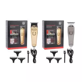 Профессиональная машинка для стрижки волос, электрический триммер для усов, набор для стрижки бороды Silver