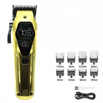 Профессиональная машинка для стрижки волос для мужчин 9000 об/мин 10 Вт высокая мощность полностью металлическое DLC лезвие светодиодный дисплей машинка для стрижки триммер