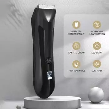 Профессиональная машинка для стрижки волос Триммер для бороды Электробритва для мужчин Машинка для бритья волос в интимных зонах Безопасная бритва Машинка для стрижки чёрный