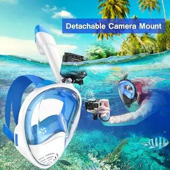 Профессиональная маска для подводного плавания с маской и трубкой, подводная полнолицевая маска для подводного плавания, противотуманные очки для взрослых и детей, плавательное оборудование