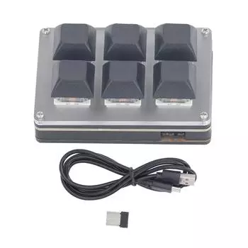 Профессиональная механическая клавиатура с 6 клавишами USB 2.4G Type C, беспроводная, для одной руки, настраиваемая