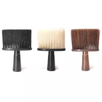 Профессиональная мягкая щетка для лица и шеи, парикмахерская щетка для чистки волос и бороды чёрный