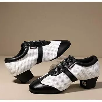 Профессиональная мужская обувь для латиноамериканских танцев национального стандарта, обувь для соревнований по бальным танцам в помещении с мягкой подошвой 34 белый