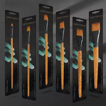Профессиональная нейлоновая кисть с деревянным зерном, масляная акварельная кисть для гуаши, акриловая масляная кисть, принадлежности для художественной живописи 19cm
