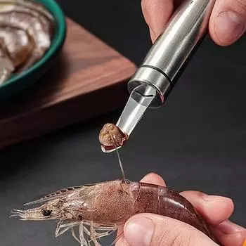 Профессиональная нержавеющая машина для удаления внутренностей креветок | Легкое удаление скорлупы, вен и панциря | Dura, простой в очистке, компактный кухонный инструмент 1pc