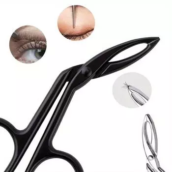 Профессиональная обрезка и выщипывание бровей, угловой зажим для рта, усовершенствованные нежные многофункциональные изогнутые щипцы для бровей, инструменты для макияжа и красоты чёрный
