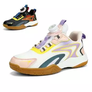 Профессиональная обувь для бадминтона для детей, мальчиков и девочек, дышащая, амортизирующая обувь для настольного тенниса, сверхлегкие кроссовки 29 белый