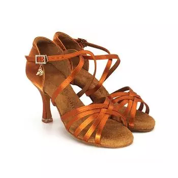 Профессиональная обувь для латиноамериканских танцев Женская обувь для взрослых Ча-ча-ча, румба, на среднем каблуке, с мягкой подошвой 41 чёрный