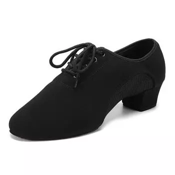 Профессиональная обувь для латинских танцев для женщин и мужчин, современная обувь для бальных танцев, оксфордские кроссовки, обувь для учителей танцев 34 чёрный