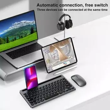 Профессиональная офисная клавиатура, бесшумная аккумуляторная замена серебряный