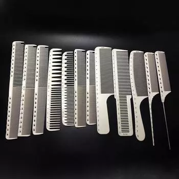 Профессиональная парикмахерская расческа, двусторонняя лазерная шкала, расческа для волос, парикмахерская, антистатическая, для стрижки волос, нескользящая ручка