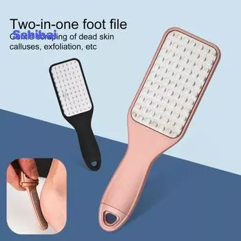 Профессиональная пилка для ног, средство для удаления омертвевшей кожи, мозолей, скребок для ног, сухой и влажный, инструмент двойного назначения для педикюра из нержавеющей стали розового золота