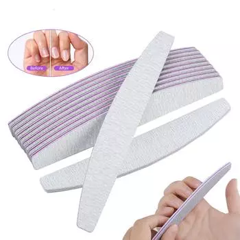Профессиональная пилочка для ногтей, 5/10 шт., толстая маникюрная пилочка для ногтей, буфер для гель-лака, инструмент для дизайна ногтей, аксессуар светло-серый