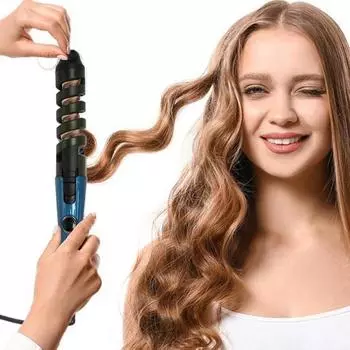Профессиональная плойка для завивки волос Roller Magic Spiral Curling Iron с быстрым нагревом, электрическая плойка для завивки волос, вращающаяся, распутывающая