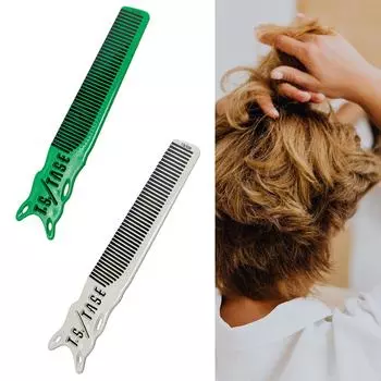 Профессиональная расческа для стрижки волос для стилистов, антистатическая, термостойкая, ультратонкая, из нержавеющей стали, инструмент для укладки белый