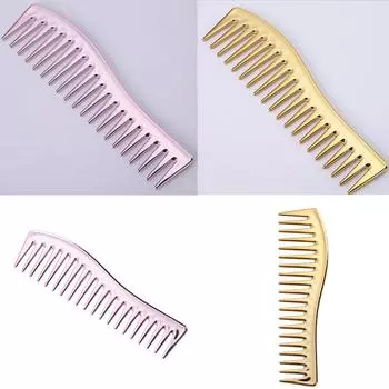 Профессиональная расческа для укладки волос, металлические расчески для укладки длинных волос, расческа для стрижки коротких волос, гальванизированная расческа золотой