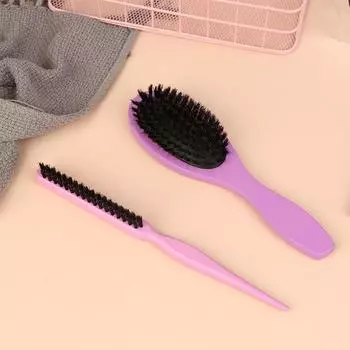 Профессиональная расческа для волос, 2 шт., щетка для укладки волос, инструменты для укладки, парикмахерские расчески, расческа-булочка, расческа из щетины, женские прически