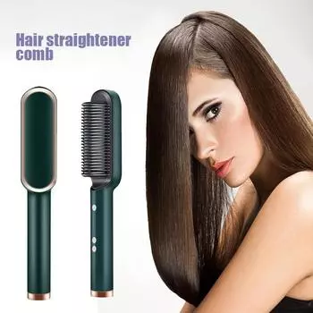 Профессиональная регулируемая быстрая PTC-нагрев многофункциональная керамическая турмалиновая антиожоговая электрическая расческа для укладки волос прямая щетка