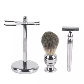 Профессиональная ручная бритва, помазок для бритья, держатель из сплава, набор для бритья бороды