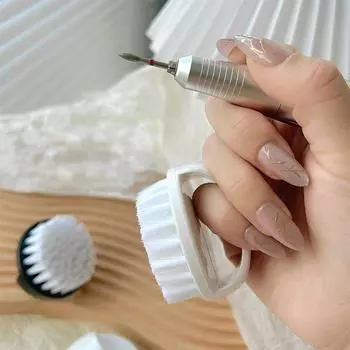 Профессиональная щетка для чистки ногтей Пряжка для пальцев Кисть для макияжа Кисточка для удаления пыли с ногтей Маникюрные специализированные инструменты чёрный