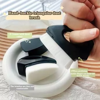 Профессиональная щетка для ногтей с треугольным чехлом и пряжкой для пальцев, щетка для чистки пыли, кисть для макияжа, маникюрные инструменты